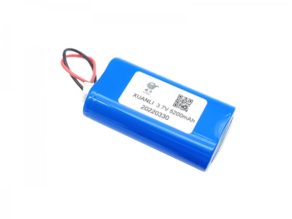 3.7V 5200mAh cylindrical lithium battery|18650 1S2P 2pin