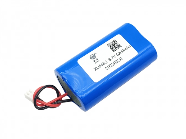 3.7V 5200mAh cylindrical lithium battery|18650 1S2P